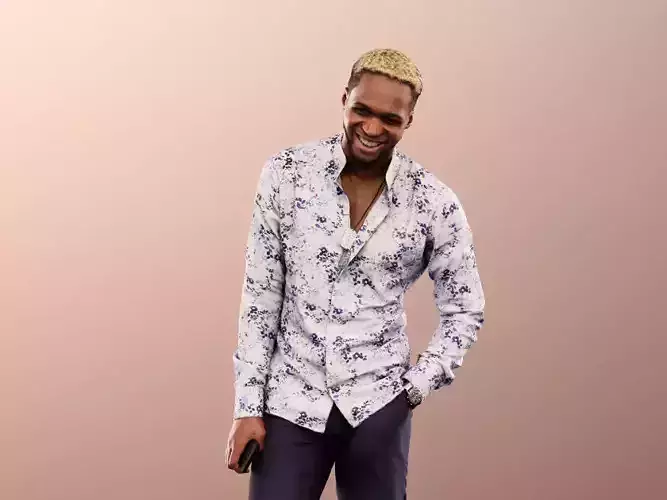 Maverick 12159 - Standing Black Man Laughing Low-poly 3D model