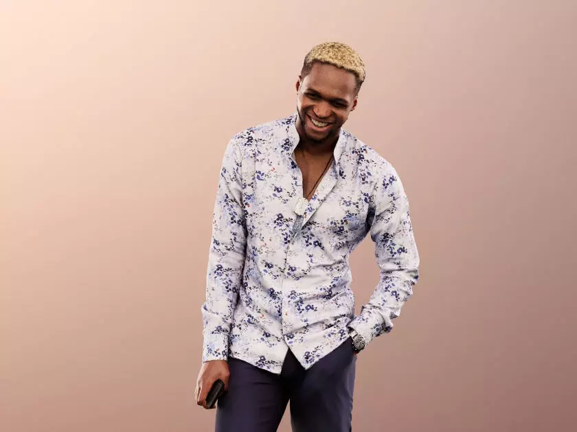 Maverick 12159 - Standing Black Man Laughing Low-poly 3D model_0