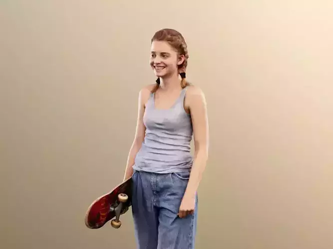 Lea 12111 - Walking Skater Girl With Skateboard