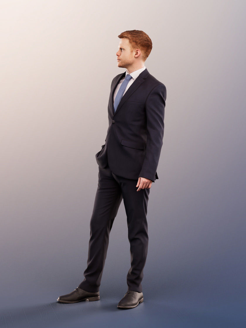 Fabian 12031 - Standing Business Man Low-poly 3D model_3