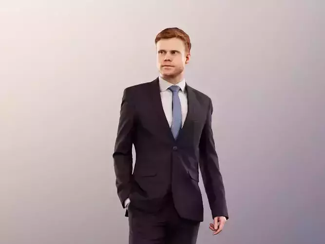 Fabian 12031 - Standing Business Man Low-poly 3D model