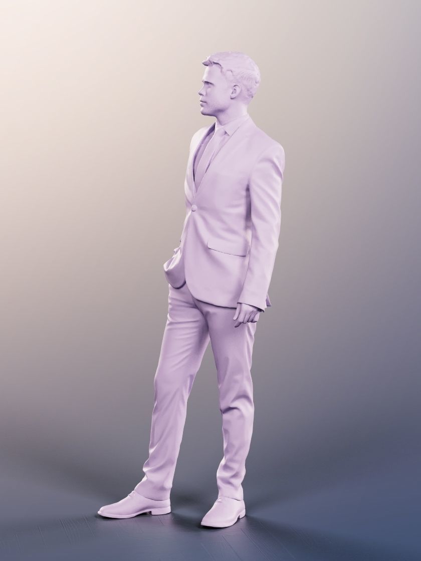 Fabian 12031 - Standing Business Man Low-poly 3D model_5
