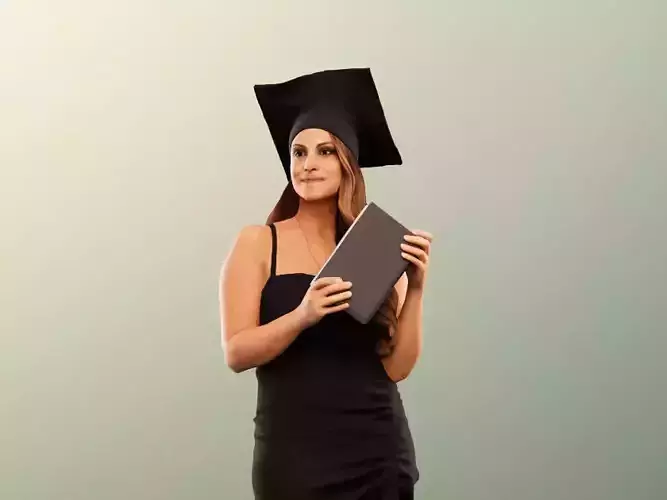 Elli 11962 - Mediterranean Woman Getting Her Diploma Low-poly 3D model