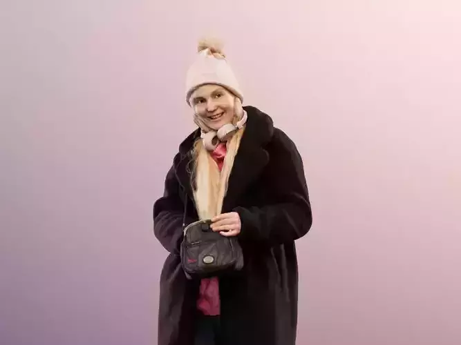 Kate 11860 - Young Woman In Winter Outfit With Bag