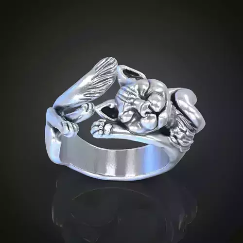 Cat lovers cute kitty ring paws adjustable 