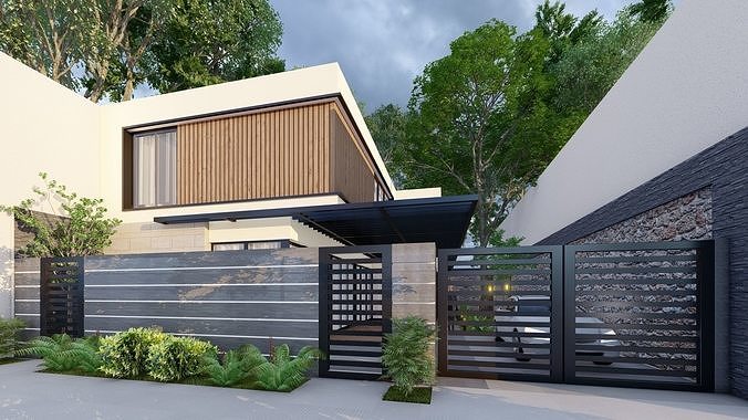 contemporary villa 3D model