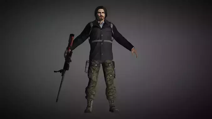 AAA Apocalypse Male Character 06 Low-poly 3D model