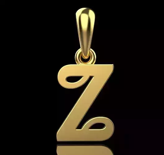 gold pendant ALPHABET LETTER Z