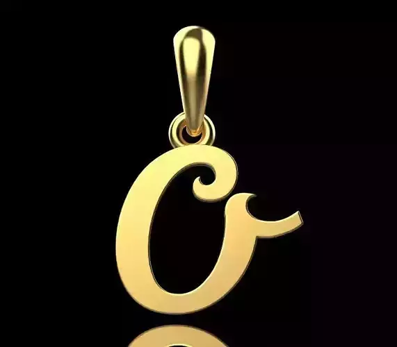gold pendant ALPHABET LETTER O 3D print model