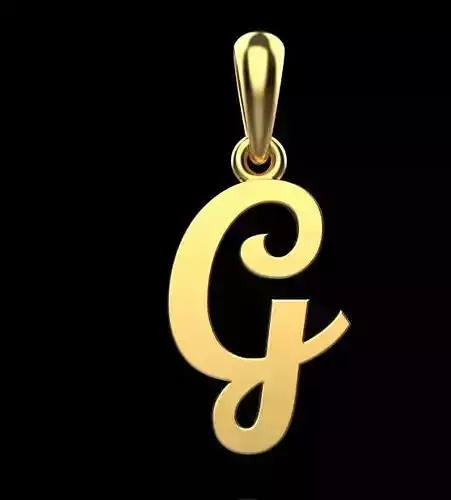 gold pendant ALPHABET LETTER G 3D print model
