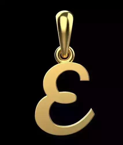 gold pendant letter E