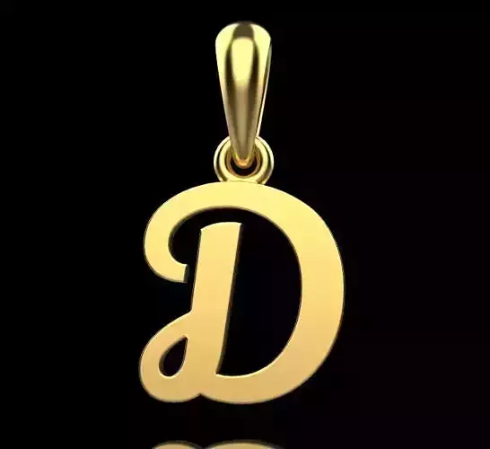 gold pendant letter D