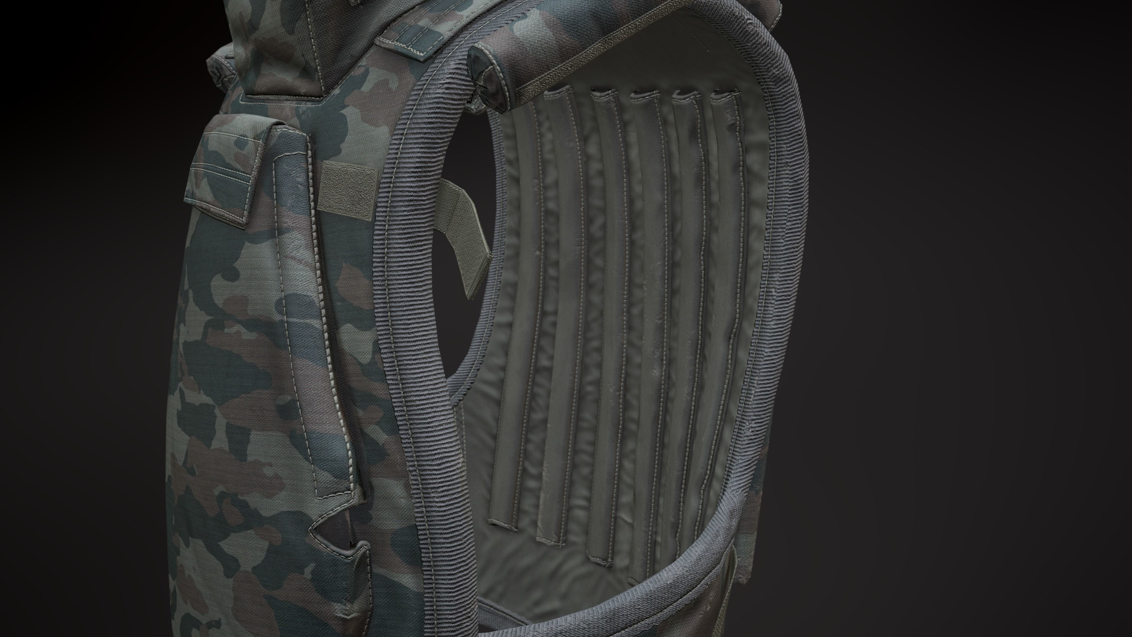 6B13 Assault Body Armor Low-poly 3D model_8