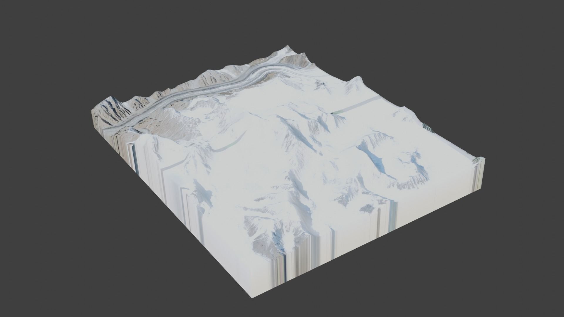 Ghent Kangri Mountain Low-poly 3D model_3