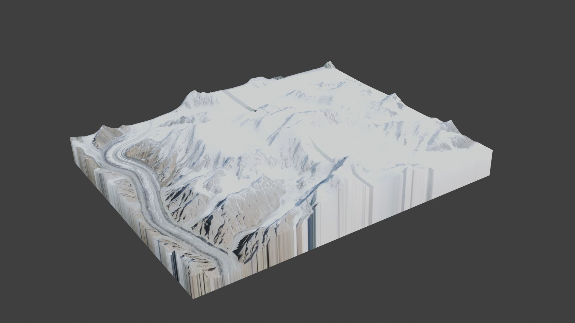 Ghent Kangri Mountain Low-poly 3D model_4