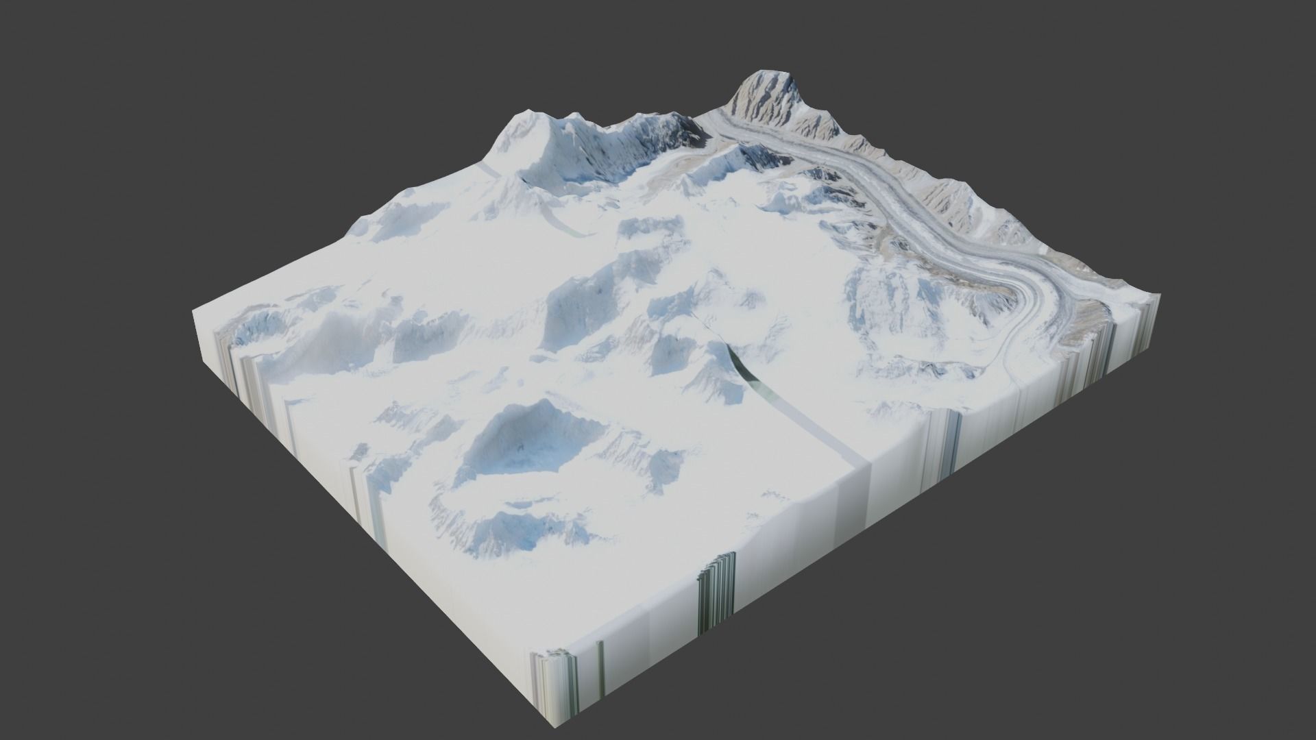 Ghent Kangri Mountain Low-poly 3D model_2