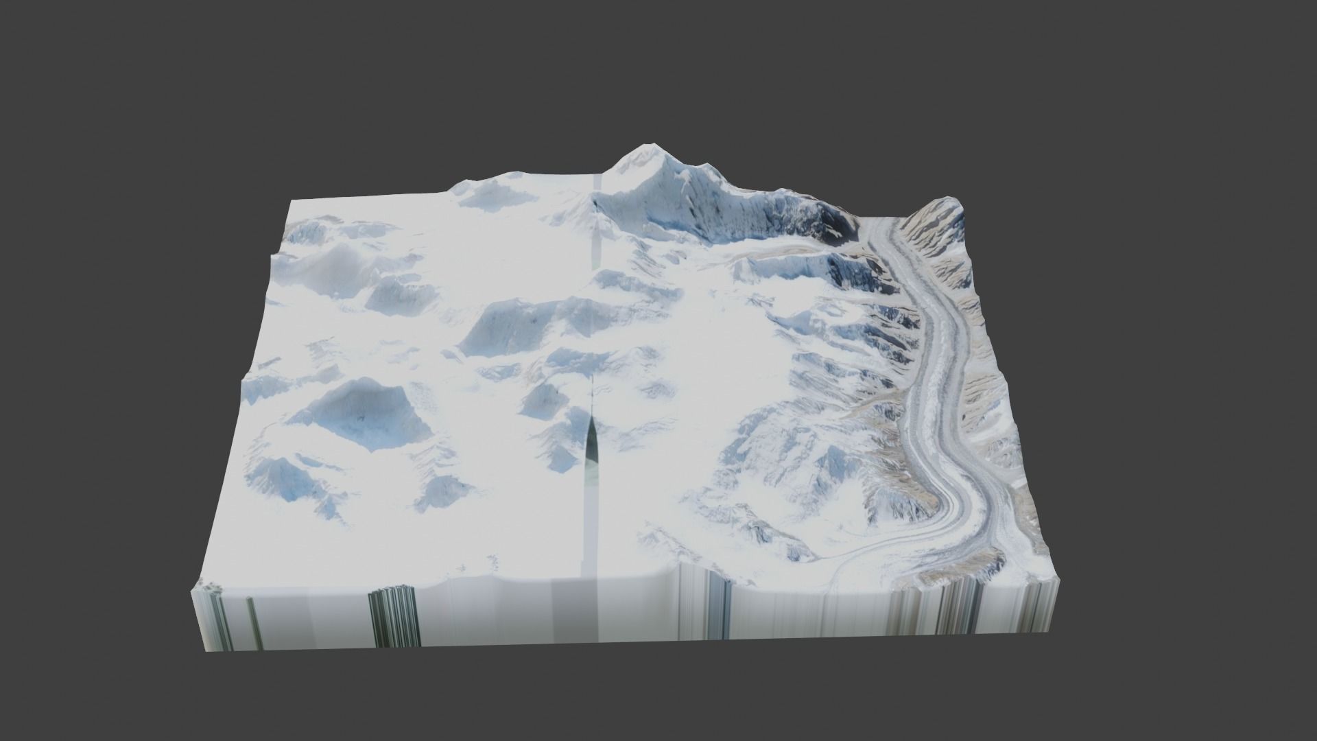Ghent Kangri Mountain Low-poly 3D model_5