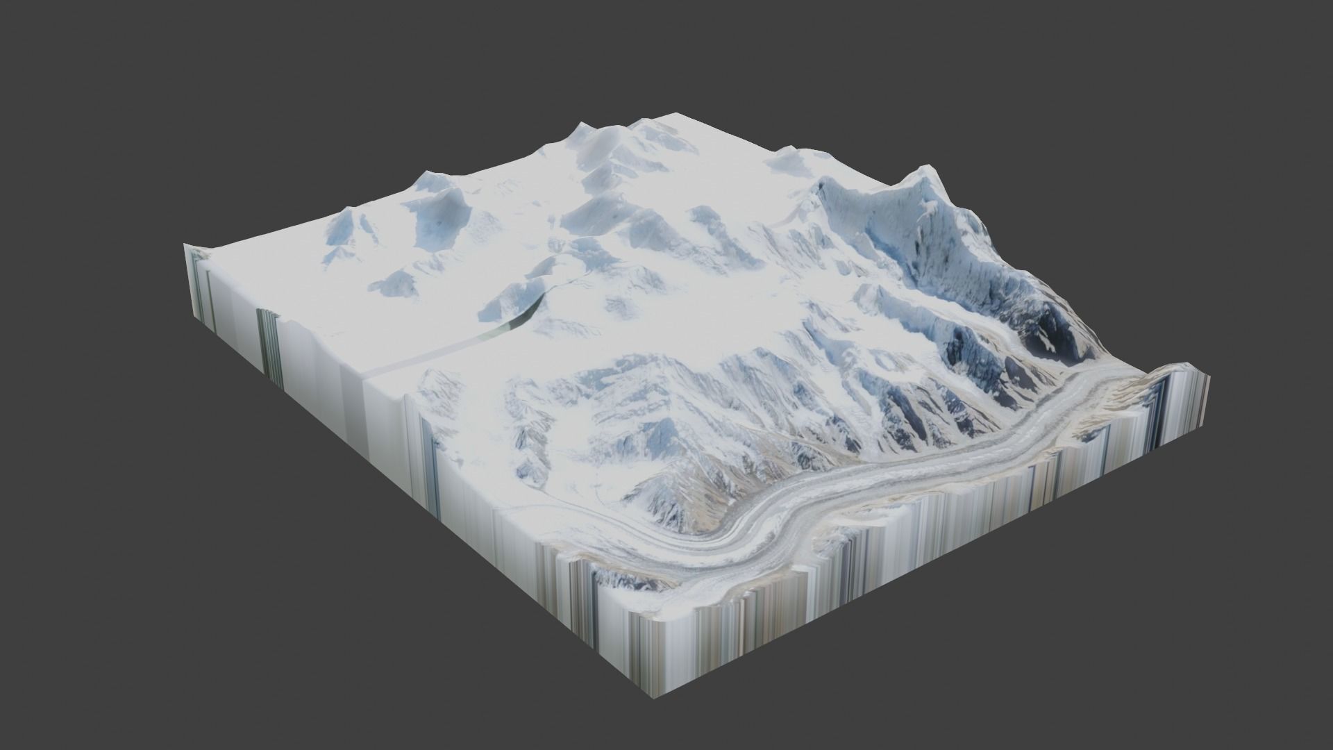 Ghent Kangri Mountain Low-poly 3D model_1