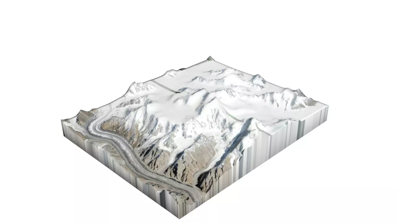 Ghent Kangri Mountain Low-poly 3D model_0