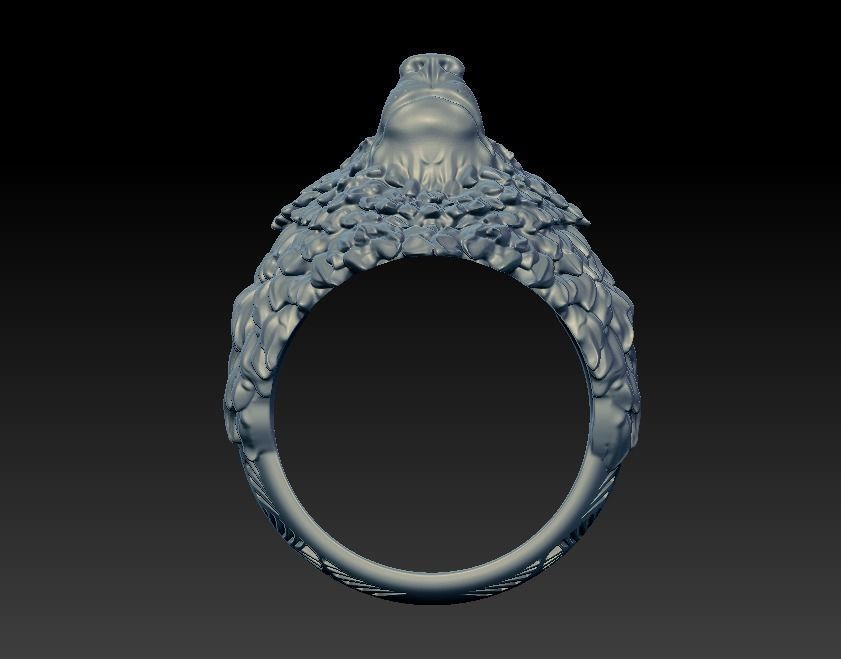 Wolf head ring mens womens  3D print model_6