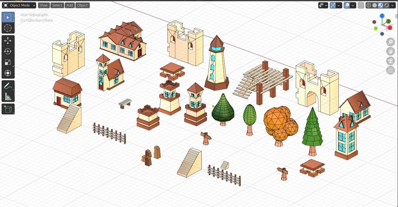  Medival Pack City Low-poly 3D model_4