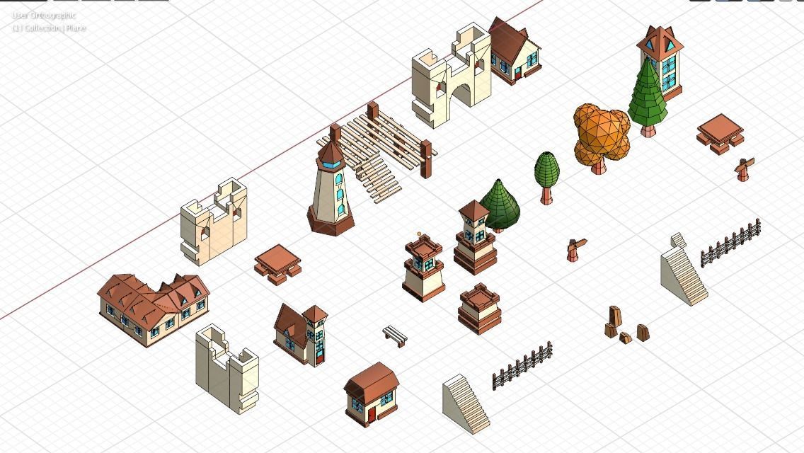  Medival Pack City Low-poly 3D model_3