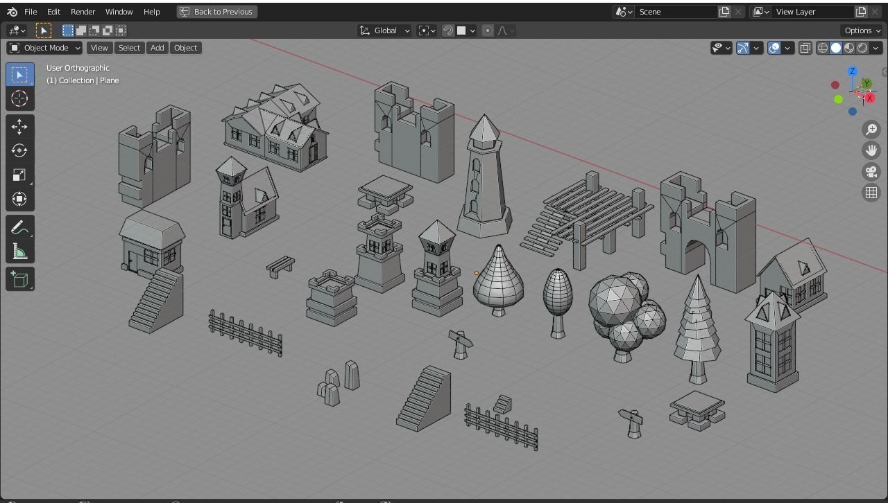  Medival Pack City Low-poly 3D model_5