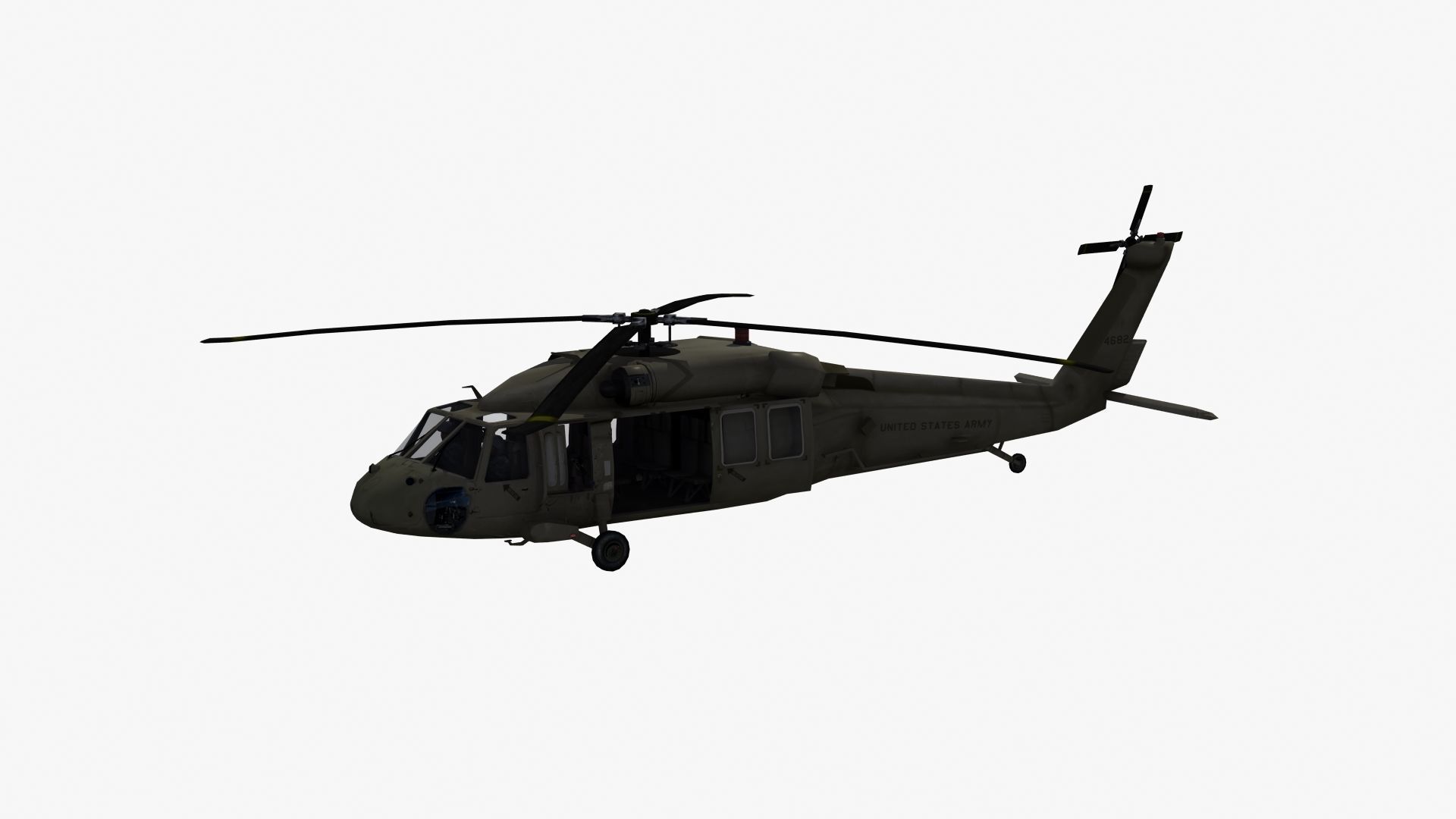 UH60 Blackhawk Helicopter Low-poly 3D model_18