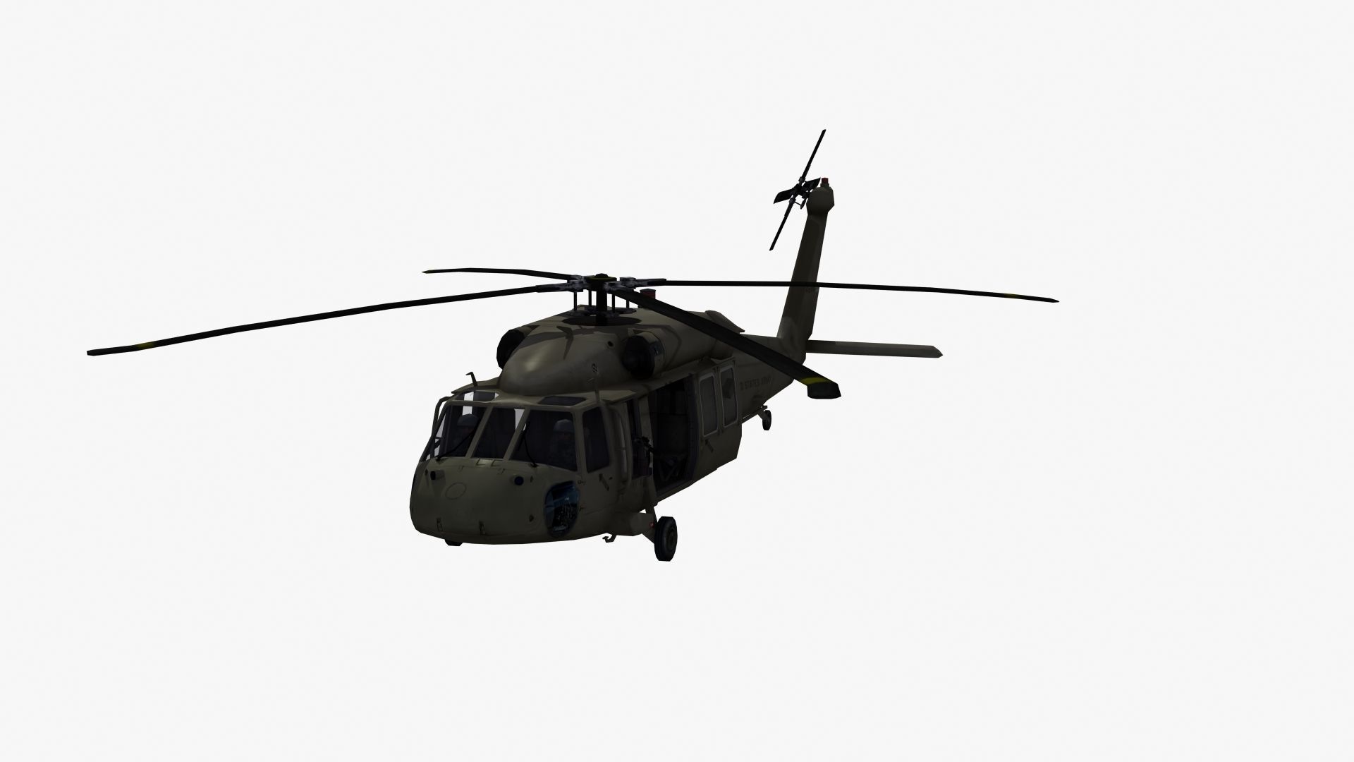 UH60 Blackhawk Helicopter Low-poly 3D model_30