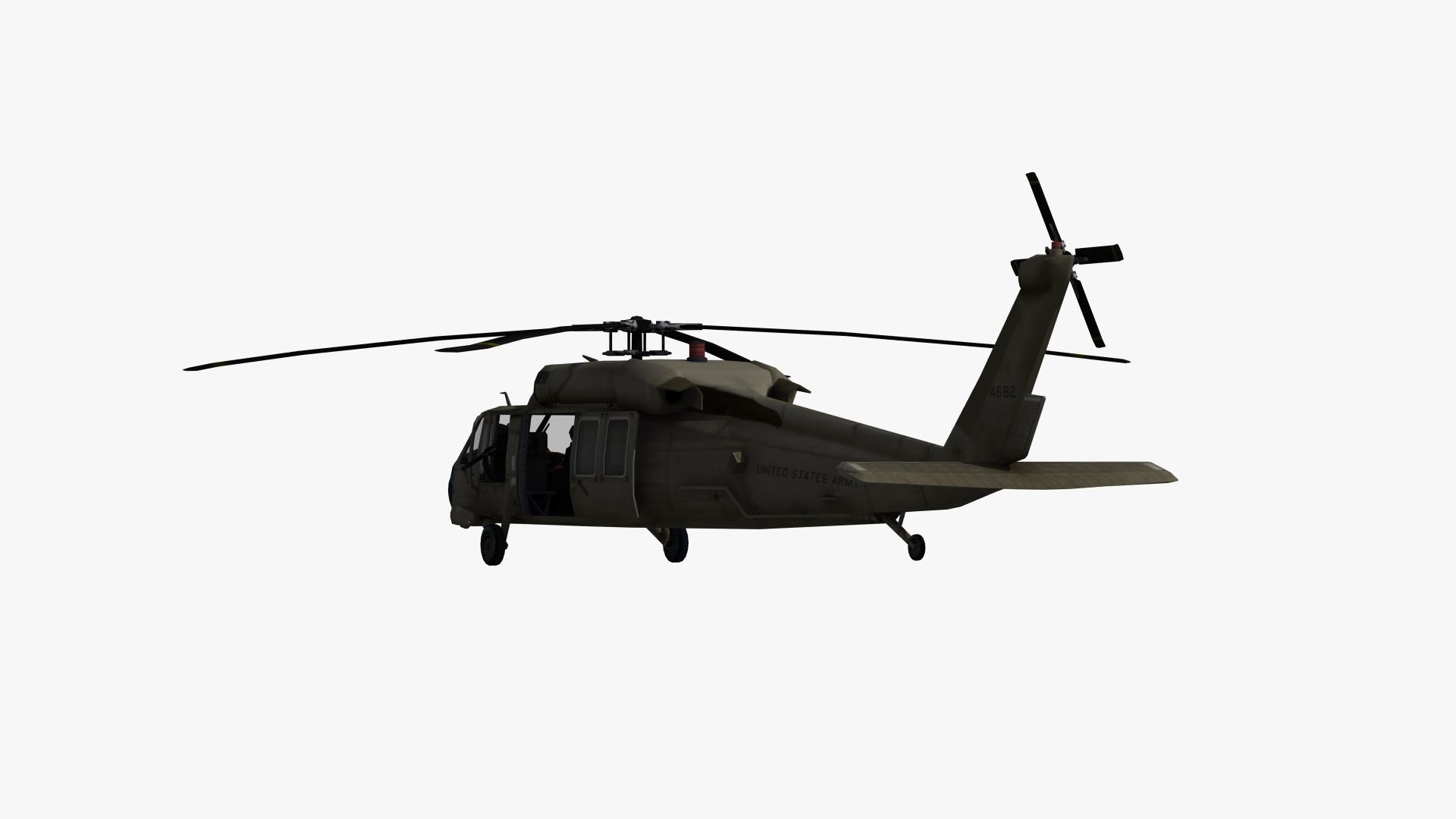 UH60 Blackhawk Helicopter Low-poly 3D model_22