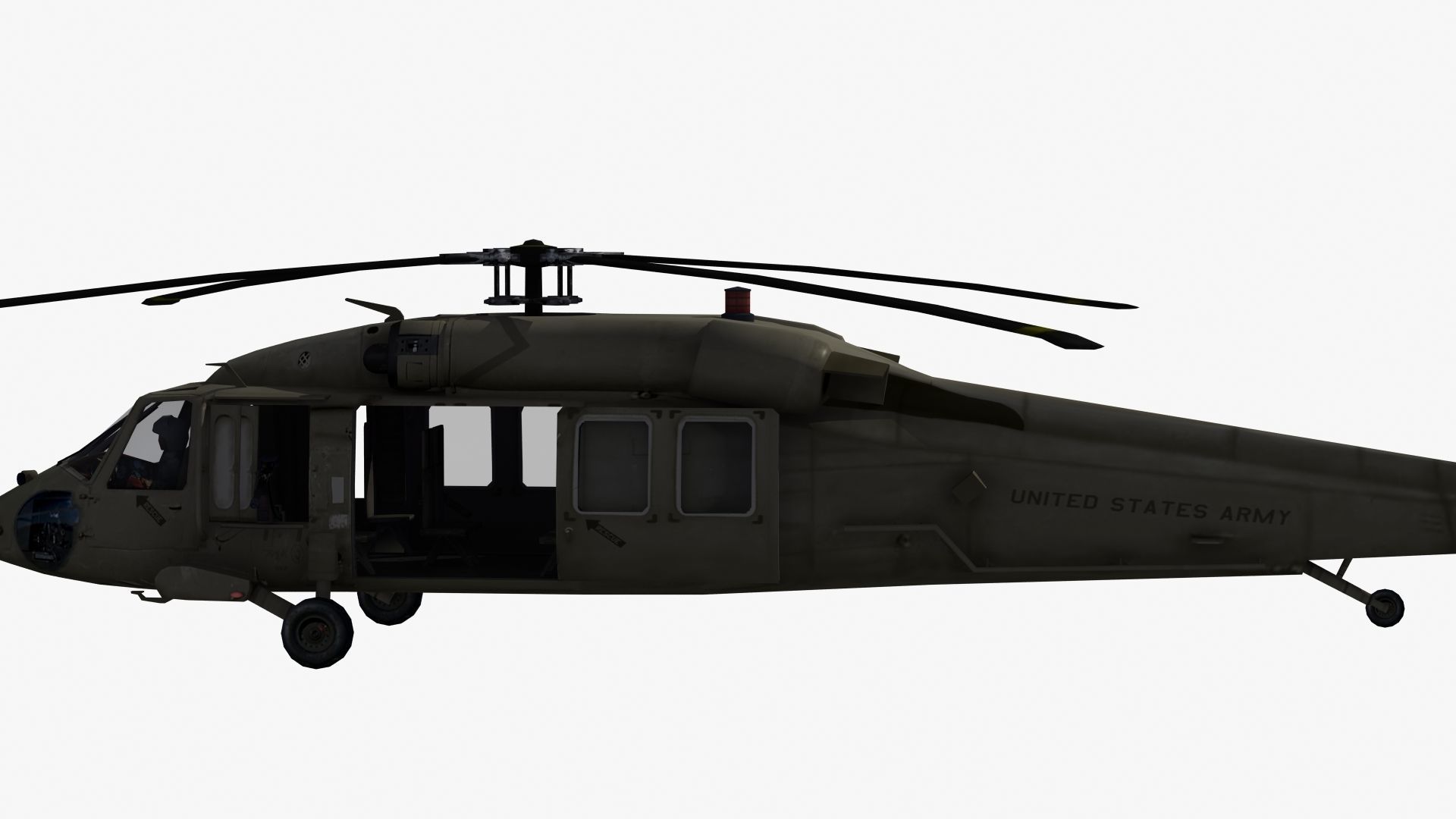 UH60 Blackhawk Helicopter Low-poly 3D model_19