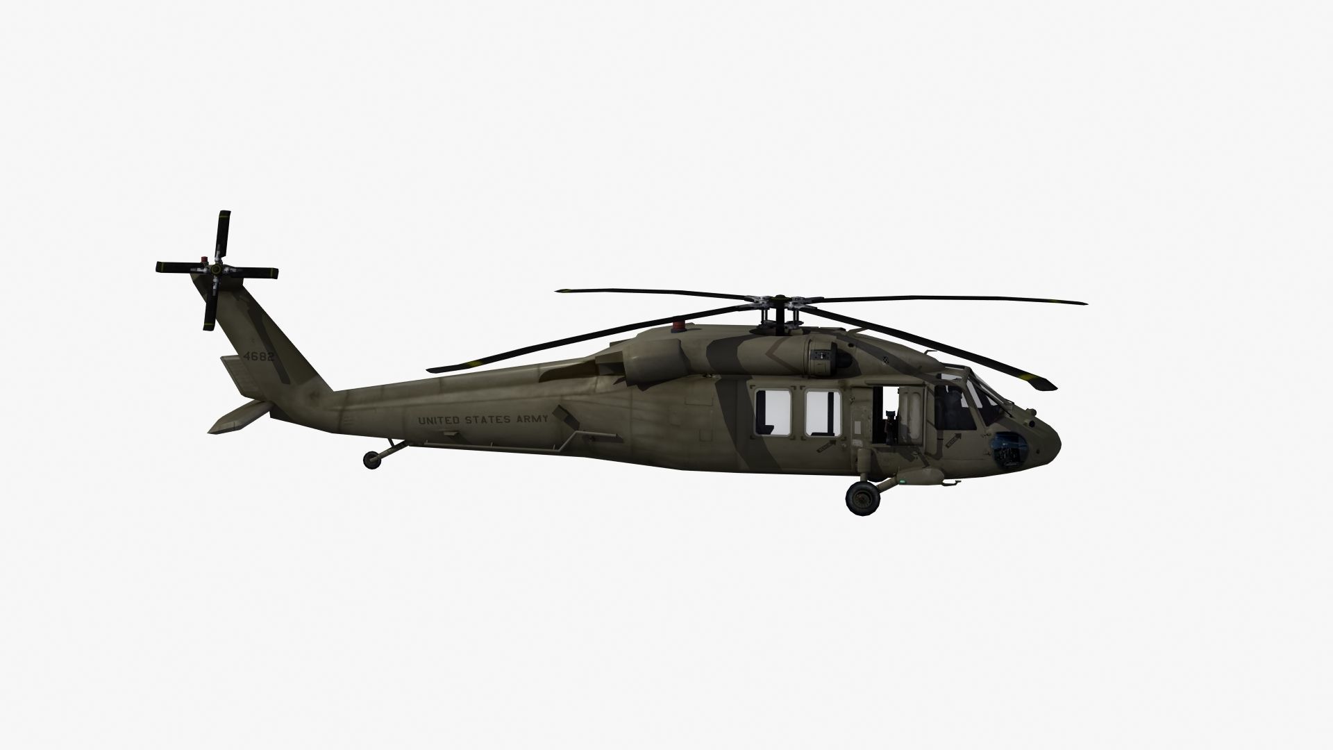 UH60 Blackhawk Helicopter Low-poly 3D model_25