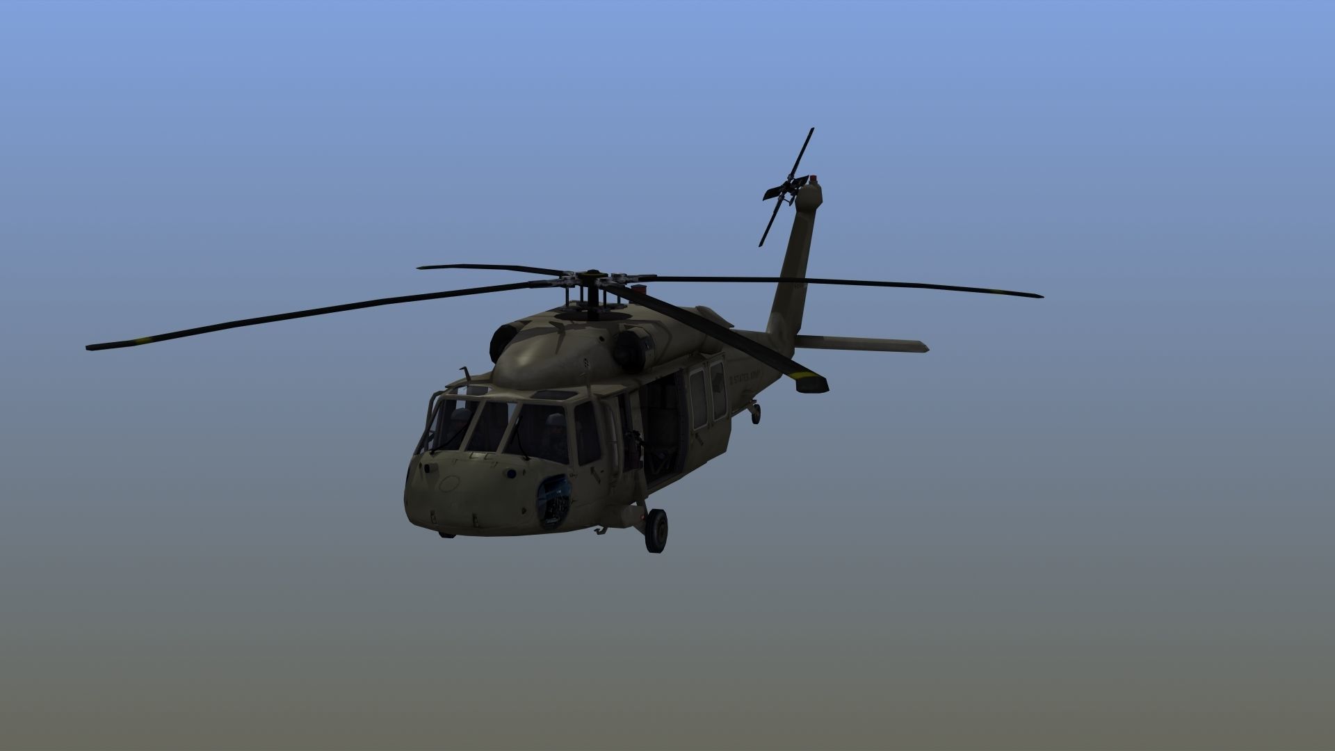 UH60 Blackhawk Helicopter Low-poly 3D model_14