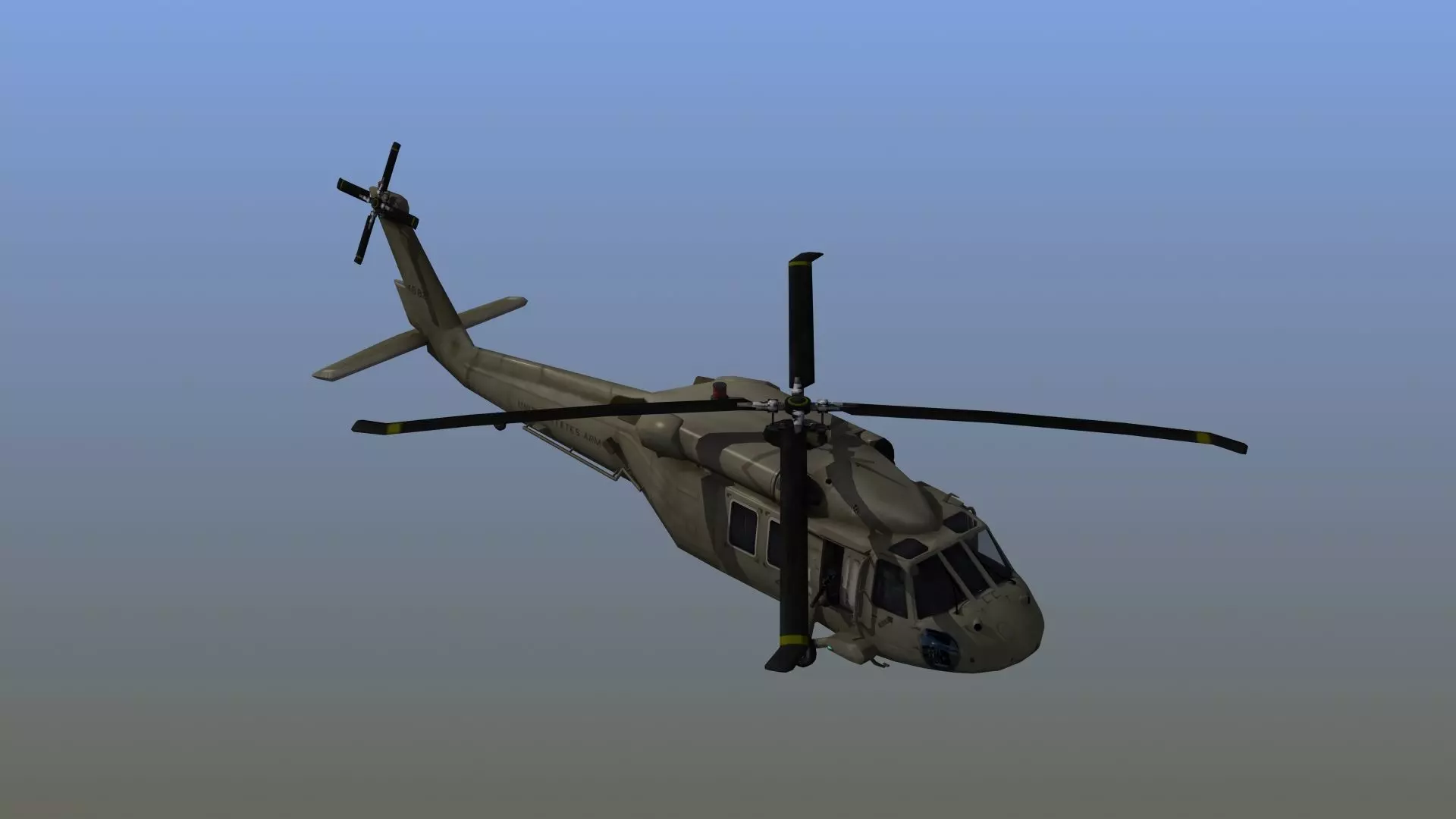 UH60 Blackhawk Helicopter Low-poly 3D model_0
