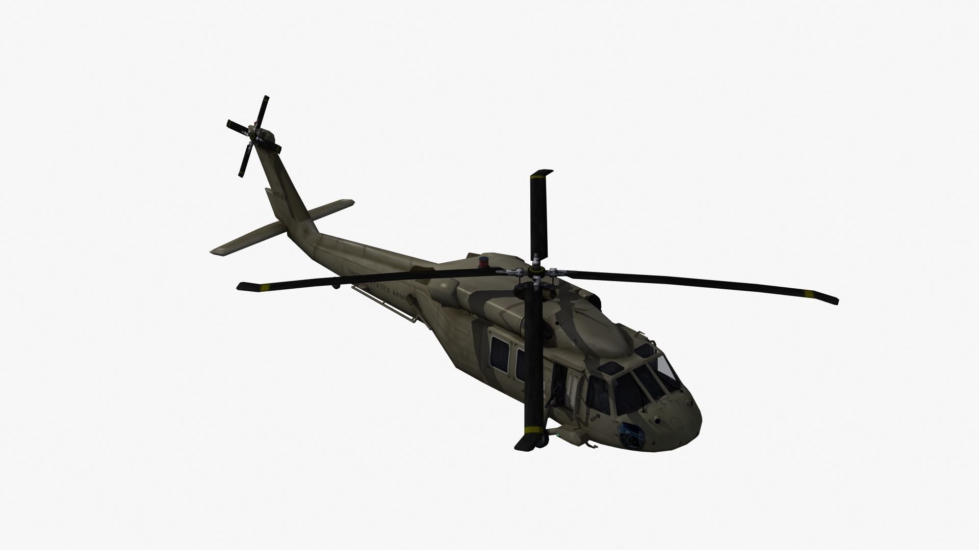 UH60 Blackhawk Helicopter Low-poly 3D model_16