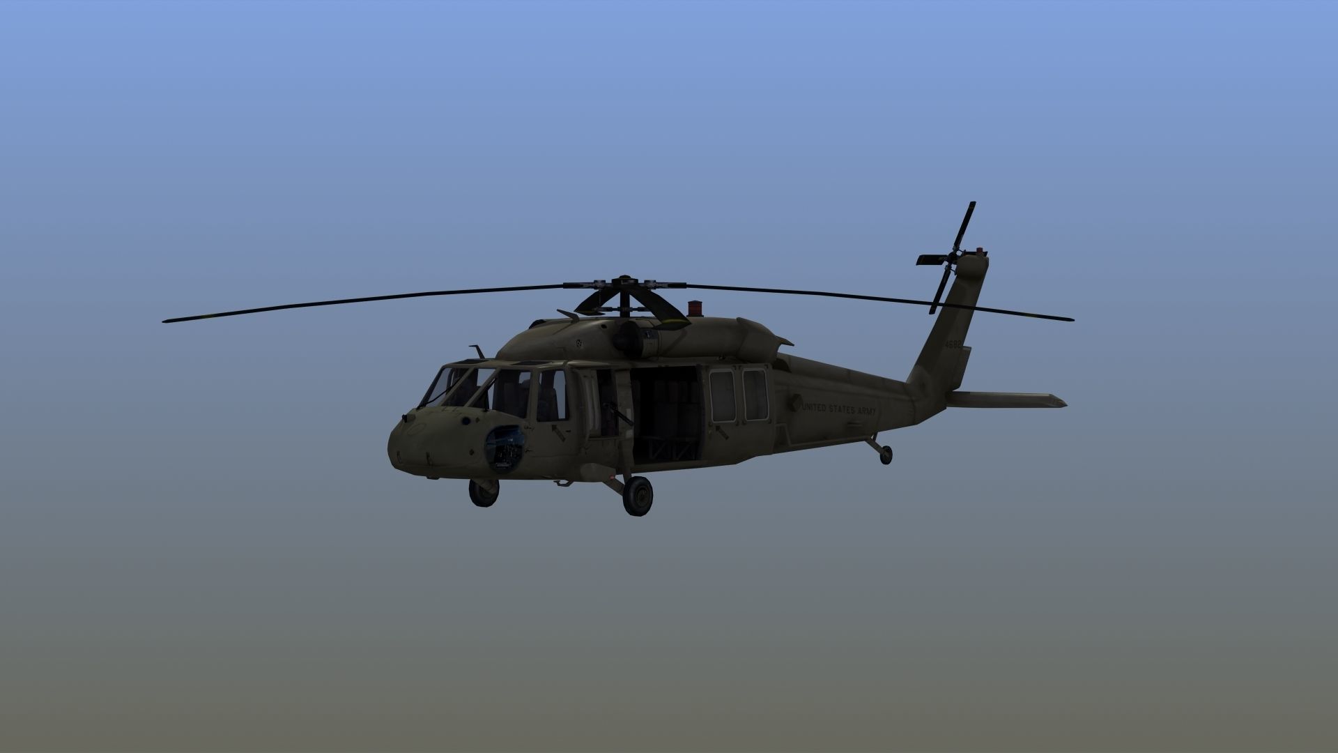 UH60 Blackhawk Helicopter Low-poly 3D model_15