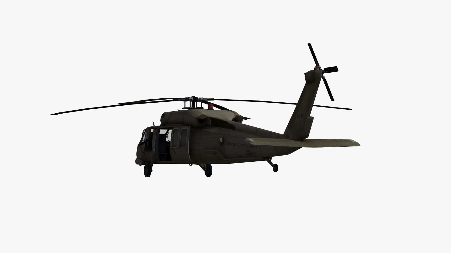 UH60 Blackhawk Helicopter Low-poly 3D model_21