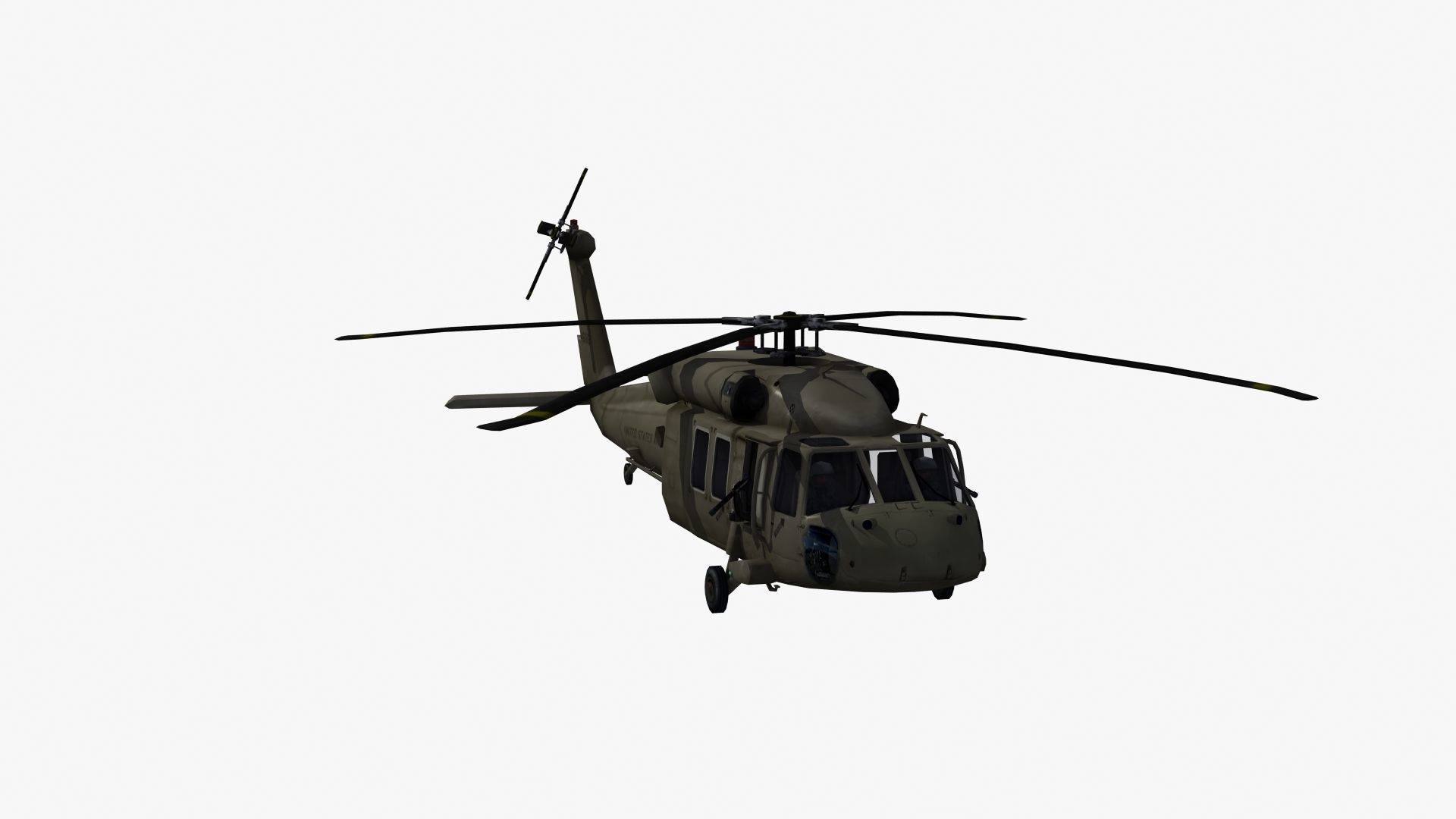 UH60 Blackhawk Helicopter Low-poly 3D model_28