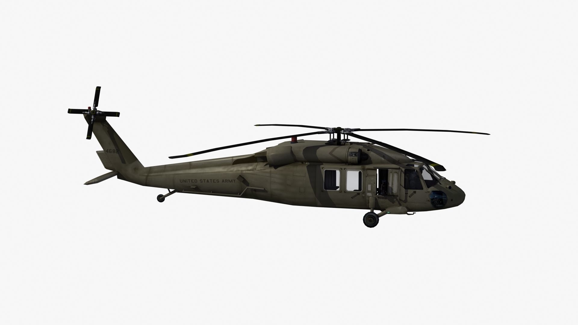 UH60 Blackhawk Helicopter Low-poly 3D model_24