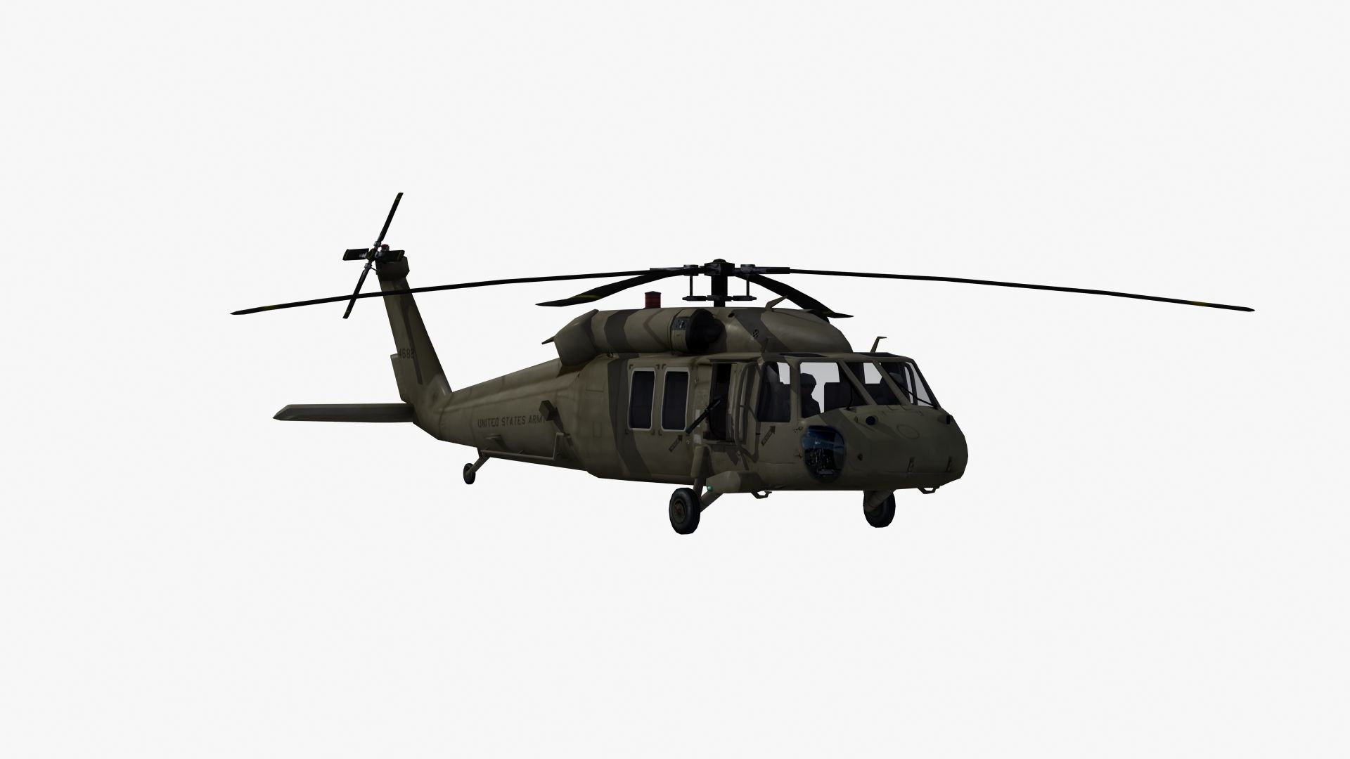 UH60 Blackhawk Helicopter Low-poly 3D model_27