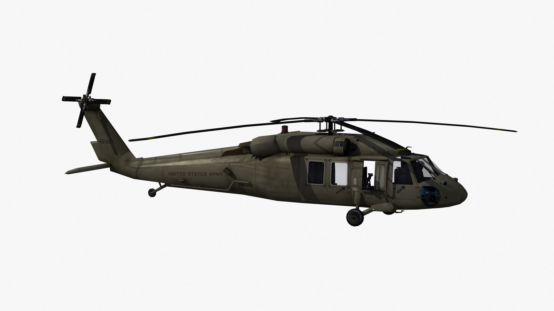 UH60 Blackhawk Helicopter Low-poly 3D model_26