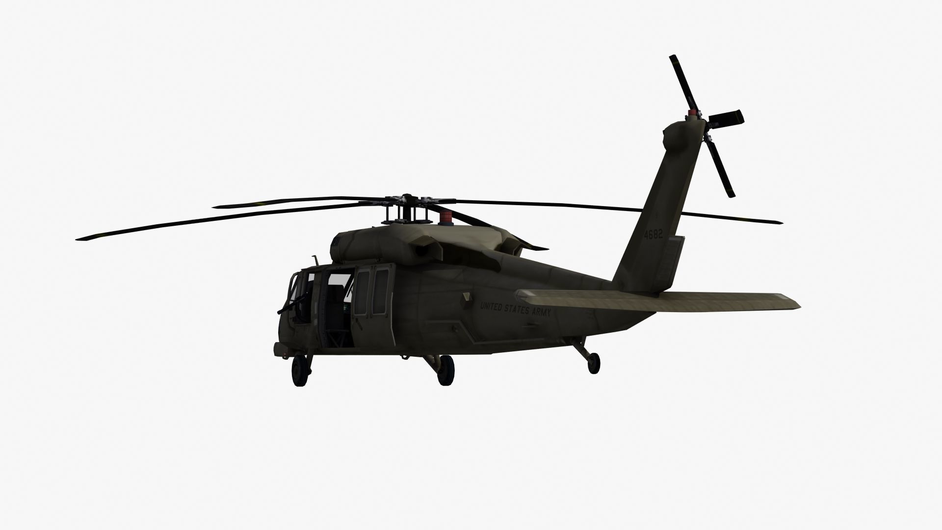 UH60 Blackhawk Helicopter Low-poly 3D model_20