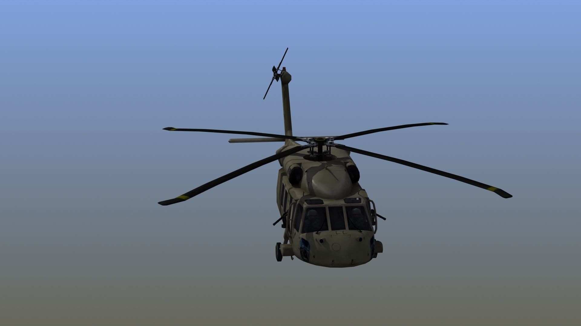 UH60 Blackhawk Helicopter Low-poly 3D model_13