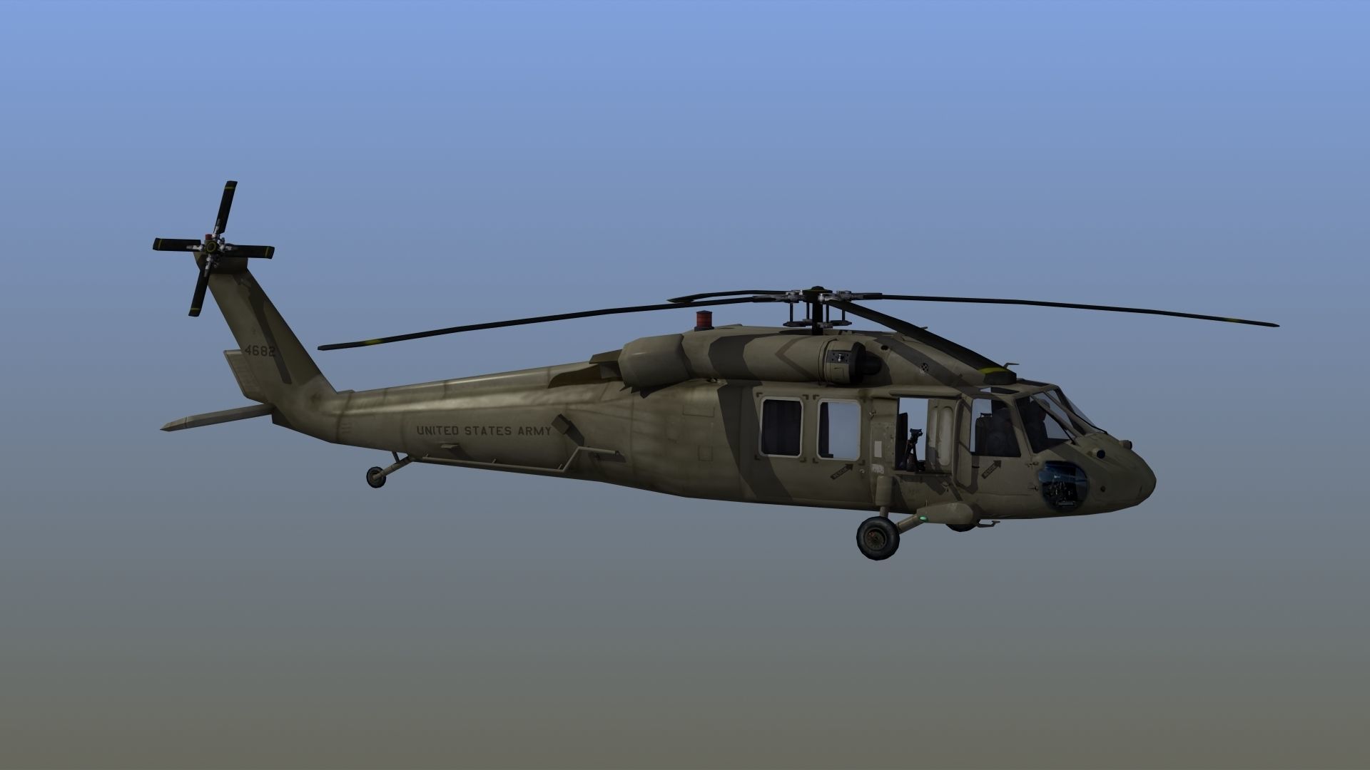 UH60 Blackhawk Helicopter Low-poly 3D model_10