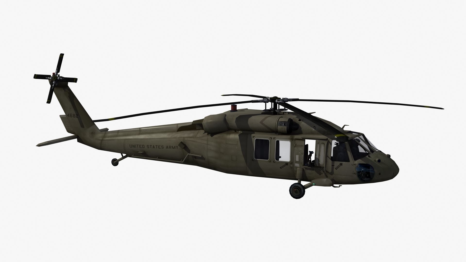 UH60 Blackhawk Helicopter Low-poly 3D model_23