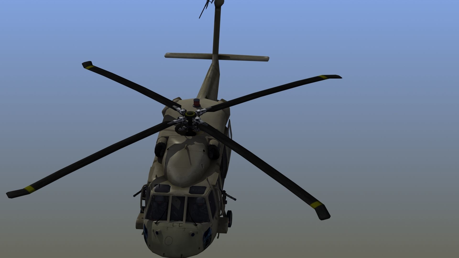 UH60 Blackhawk Helicopter Low-poly 3D model_1