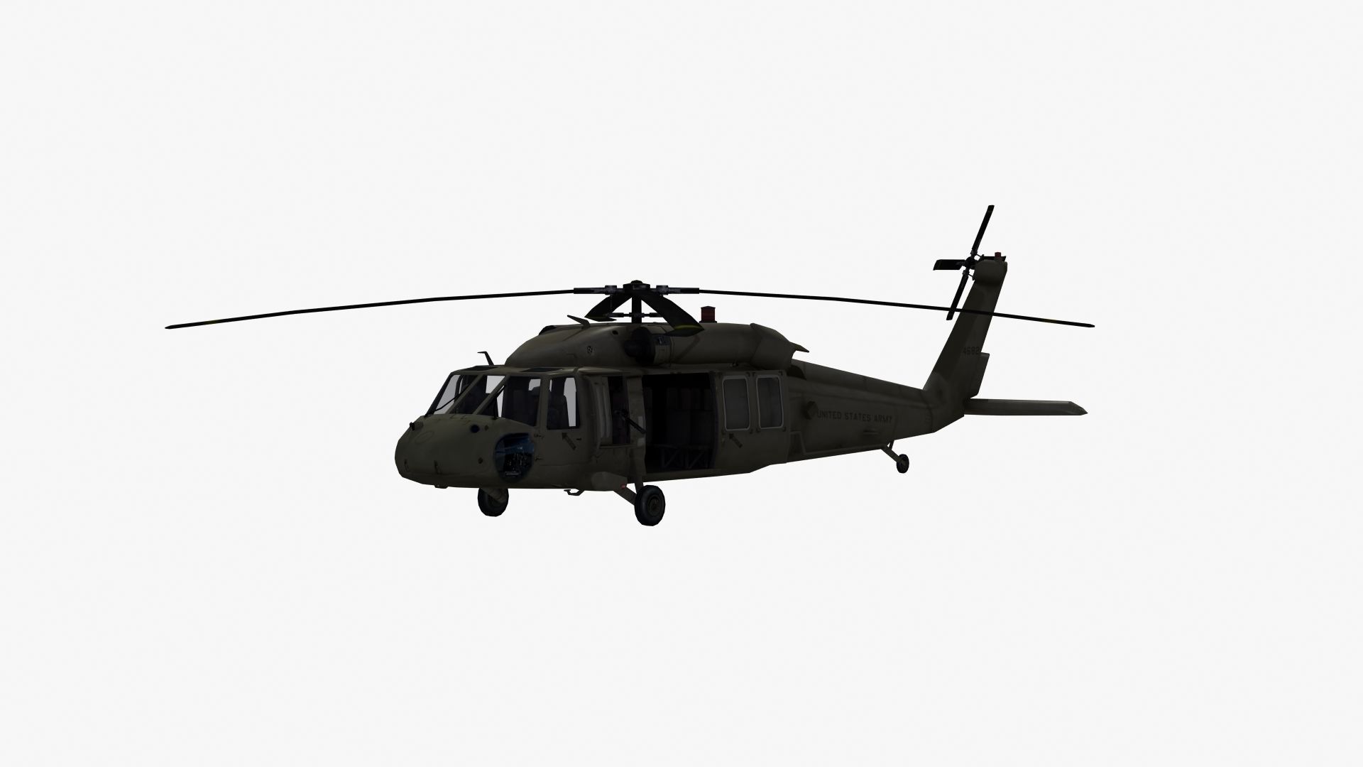 UH60 Blackhawk Helicopter Low-poly 3D model_31