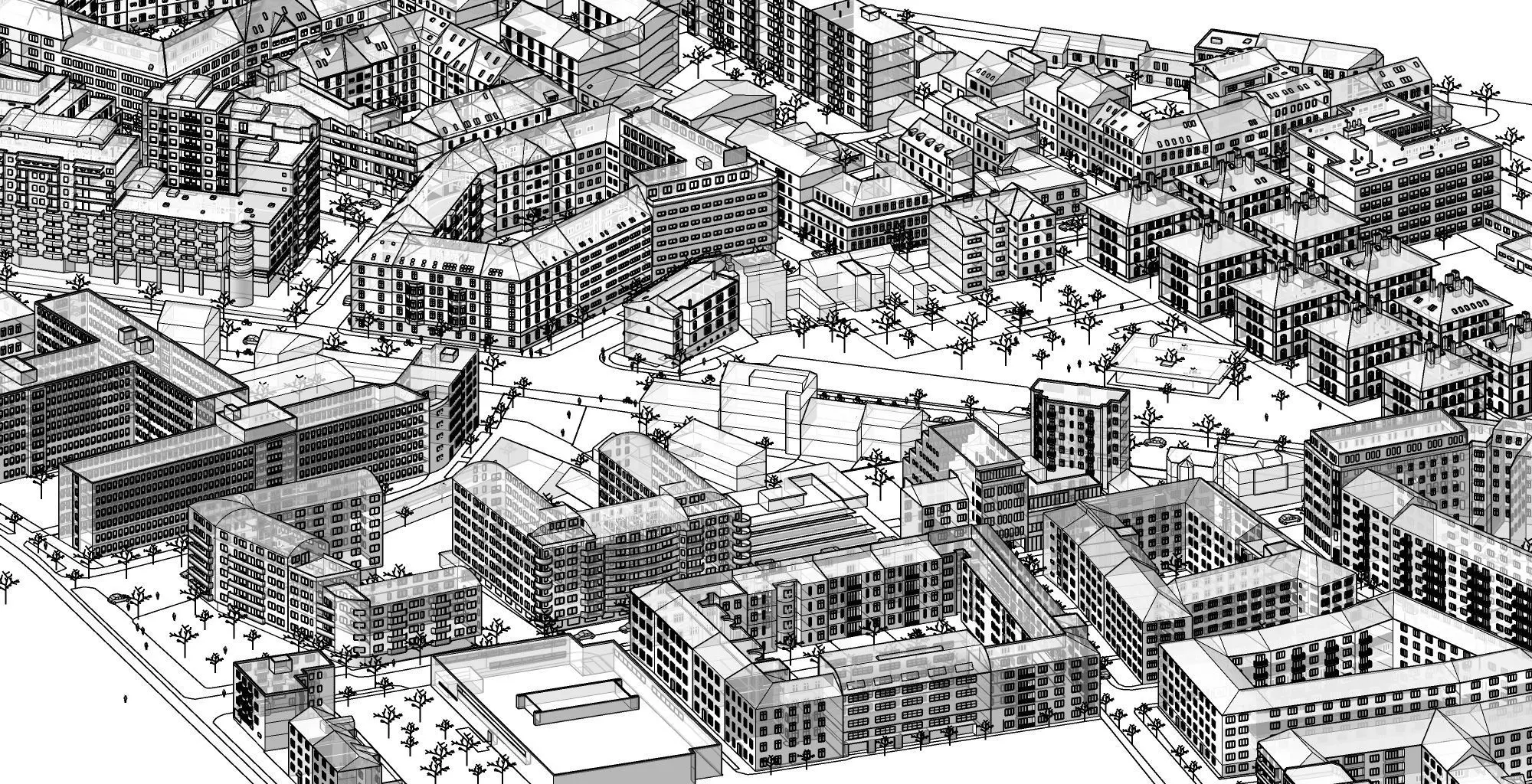 Exterior 5-model of City for background design and city design 3D model