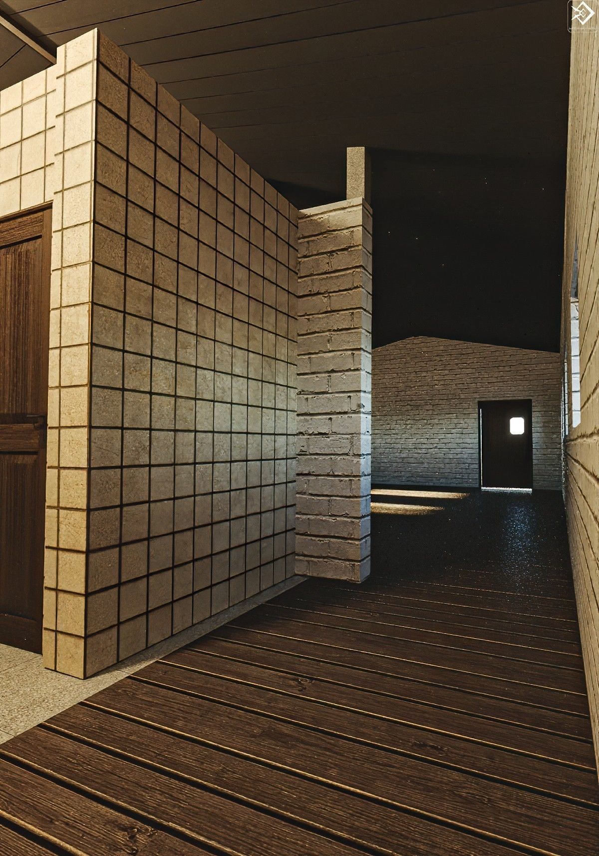 Army Barracks Low-poly 3D model_8