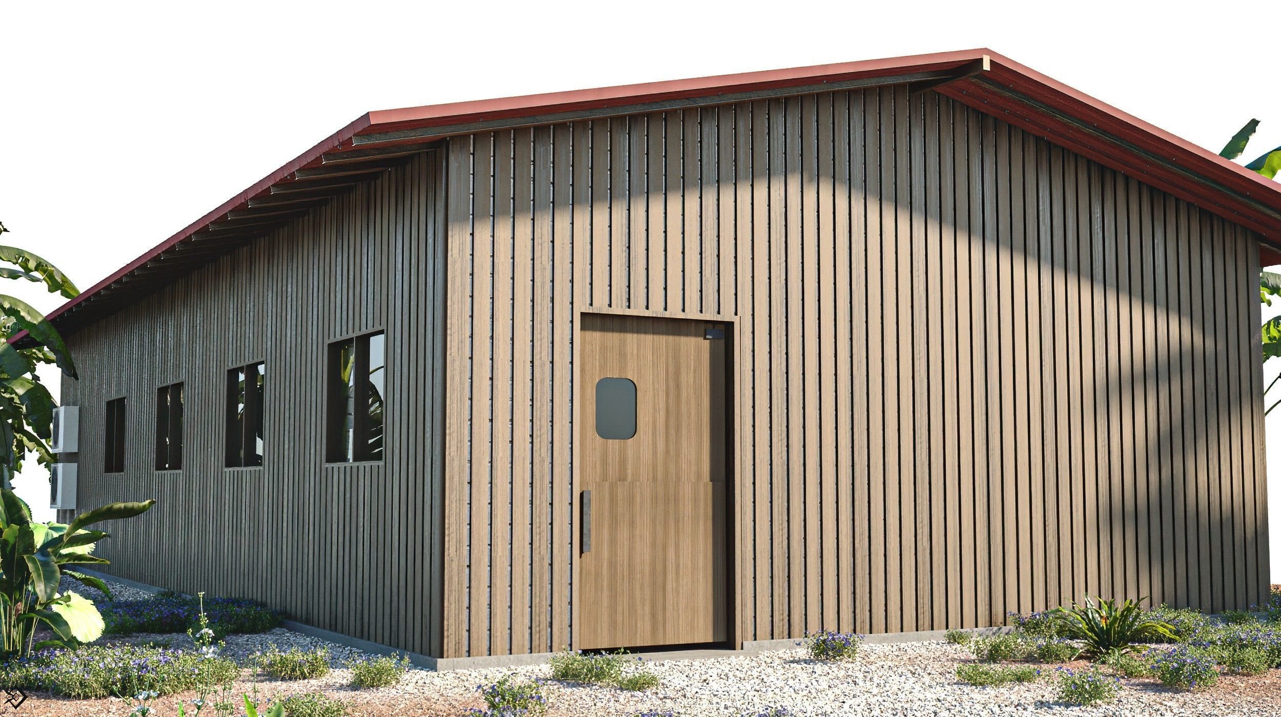 Army Barracks Low-poly 3D model_4